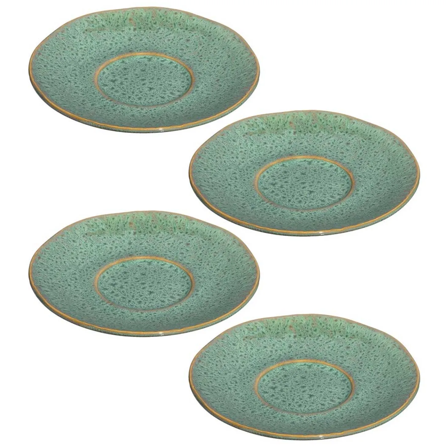 Keramikuntertasse MATERA 15 cm grün 4er-Set