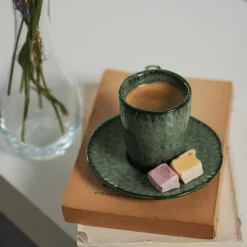 Keramikuntertasse MATERA 11 cm grün 4er-Set