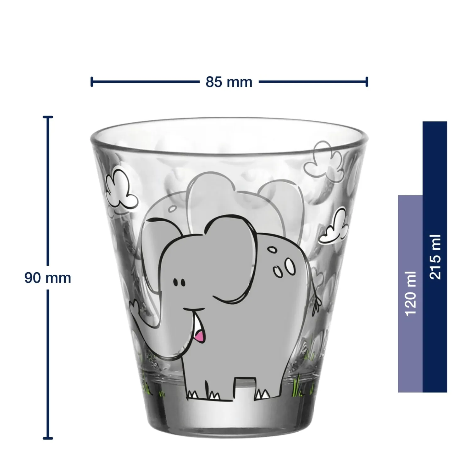 Kinderbecher BAMBINI OPTIC 215ml Elefant 6er-Set