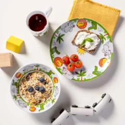 Kindergeschirr BAMBINI Krokodil/Elefant/Löwe 3-teilig