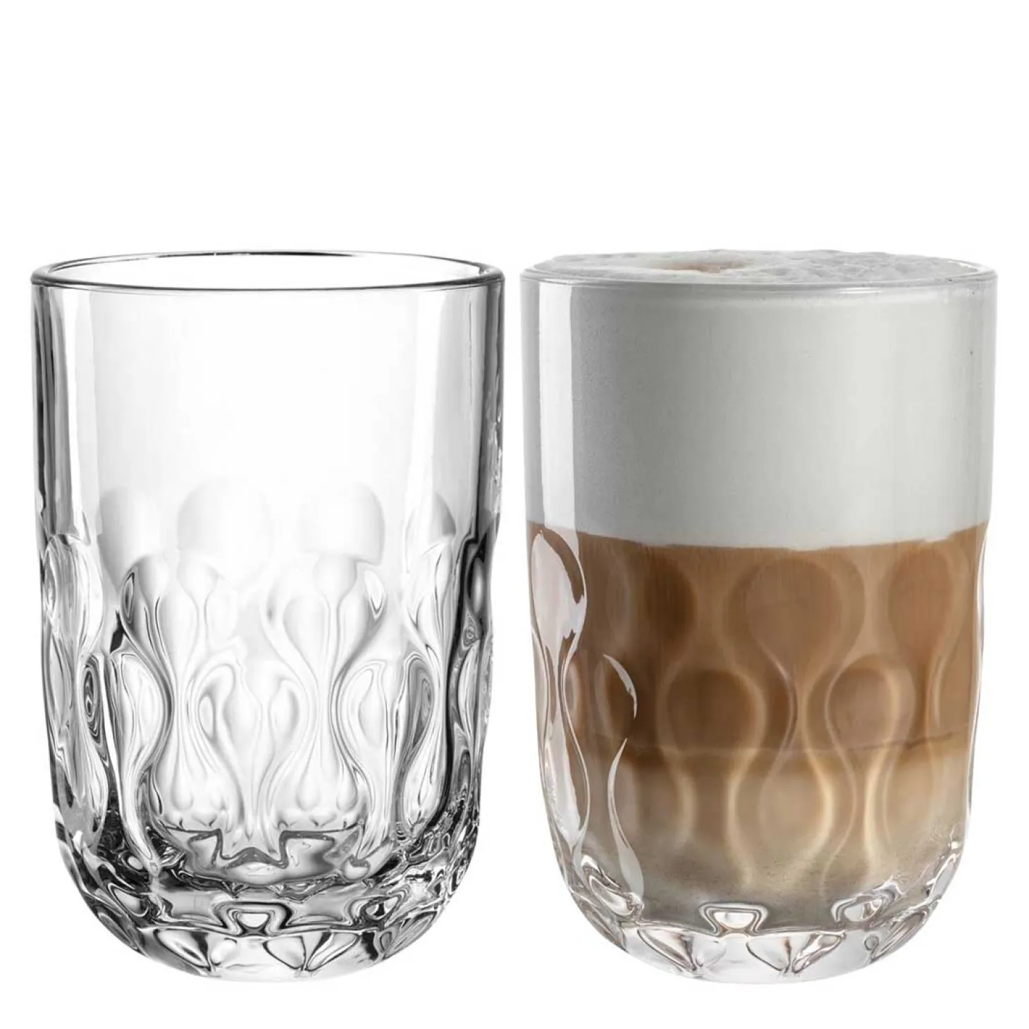 Latte Macchiato Glas GOCCE 380ml 2. Variante 2er-Set
