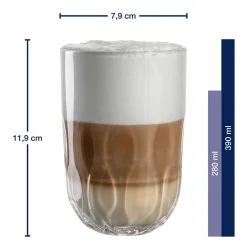 Latte Macchiato Glas GOCCE 380ml 3. Variante 2er-Set