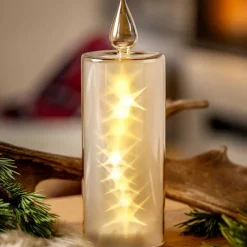 LED Kerze CAPANNA 27 cm gold