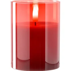 LED Kerze rot 10x8cm AUTENTICO