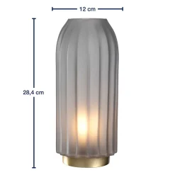 LED Lampe SILENZIO 28 cm grau satiniert