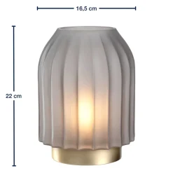 LED Lampe SILENZIO 22 cm grau satiniert