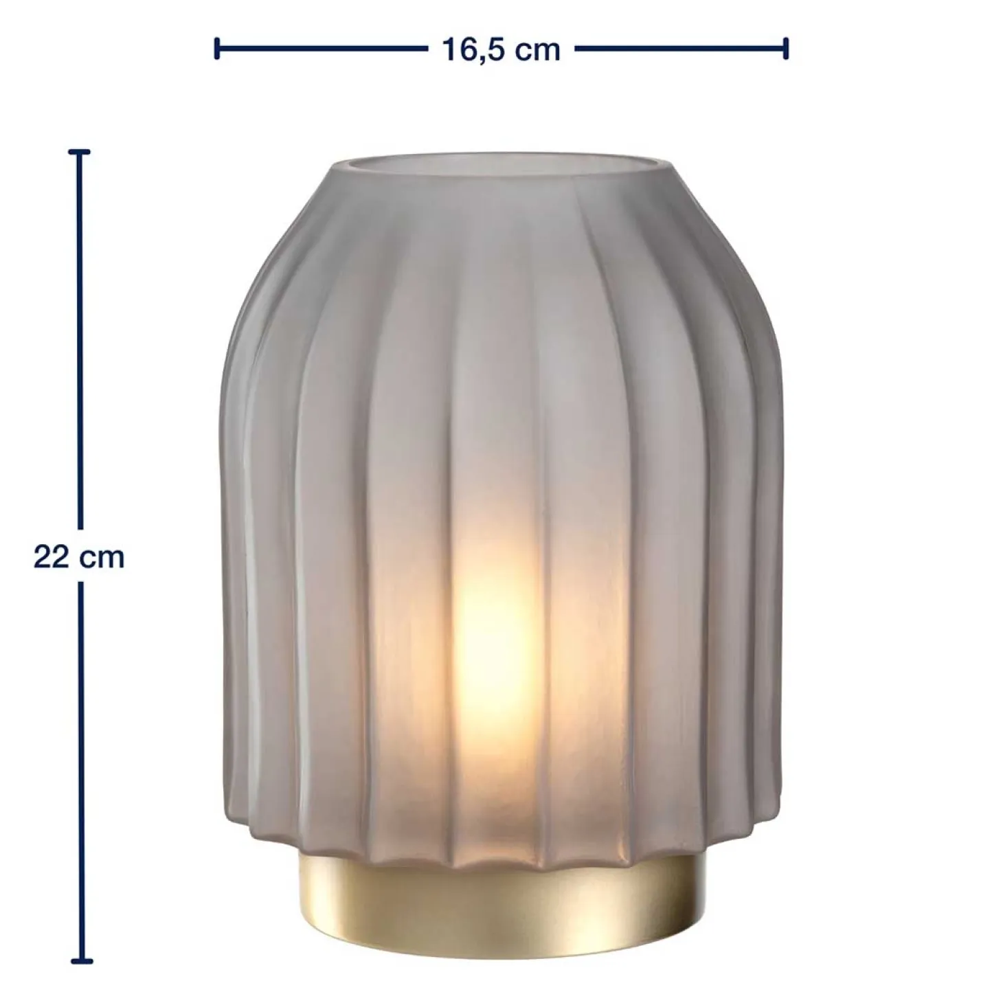 LED Lampe SILENZIO 22 cm grau satiniert