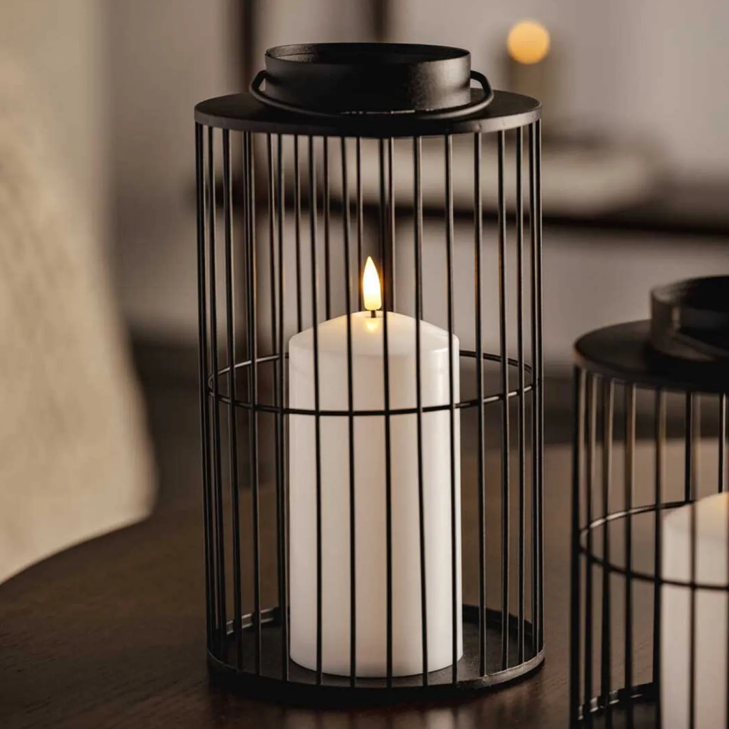 LED Laterne SILENZIO 26 cm schwarz