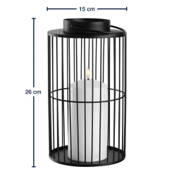 LED Laterne SILENZIO 26 cm schwarz