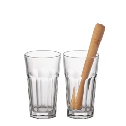 Longdrinkgläser/Stößel BAR 540 ml 3-teilig