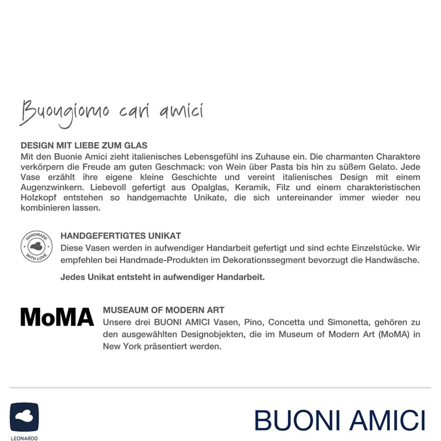 Objektvase BUONI AMICI Pino 24 cm