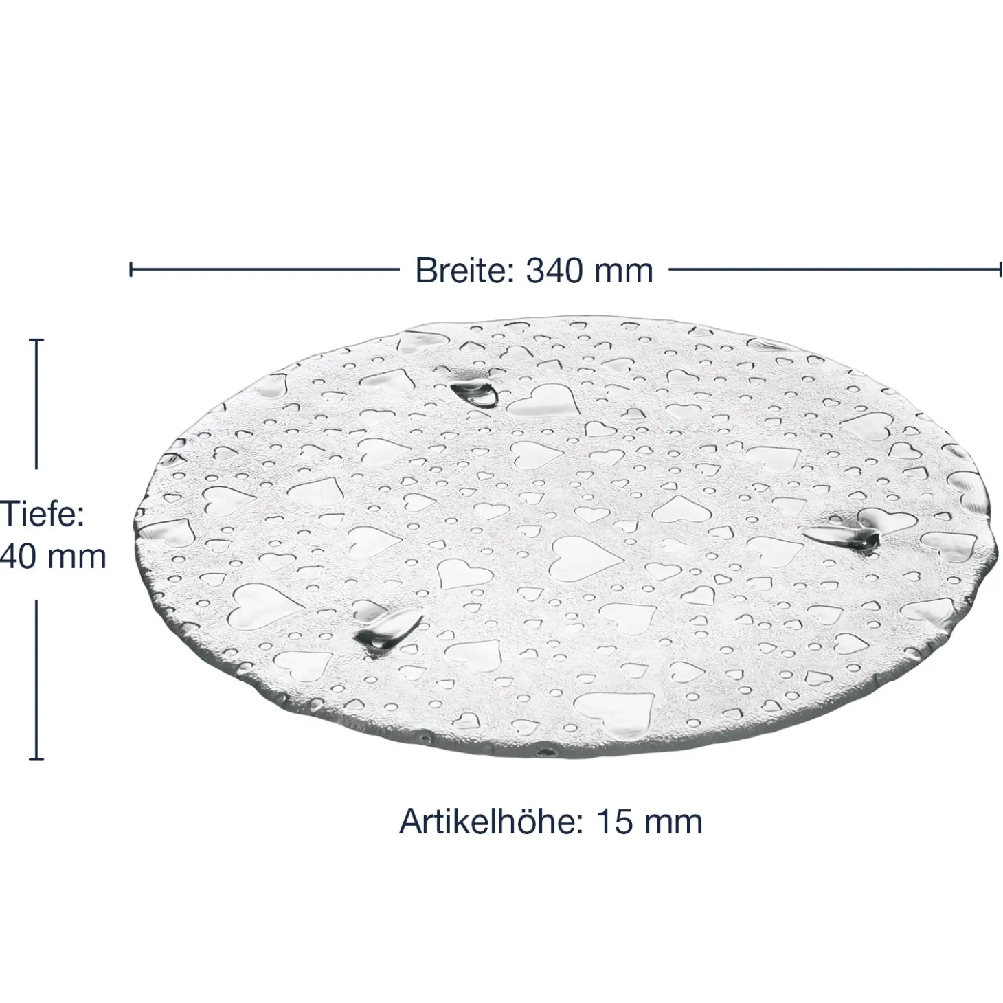 Platte HEART 34 cm mit Herzoptic