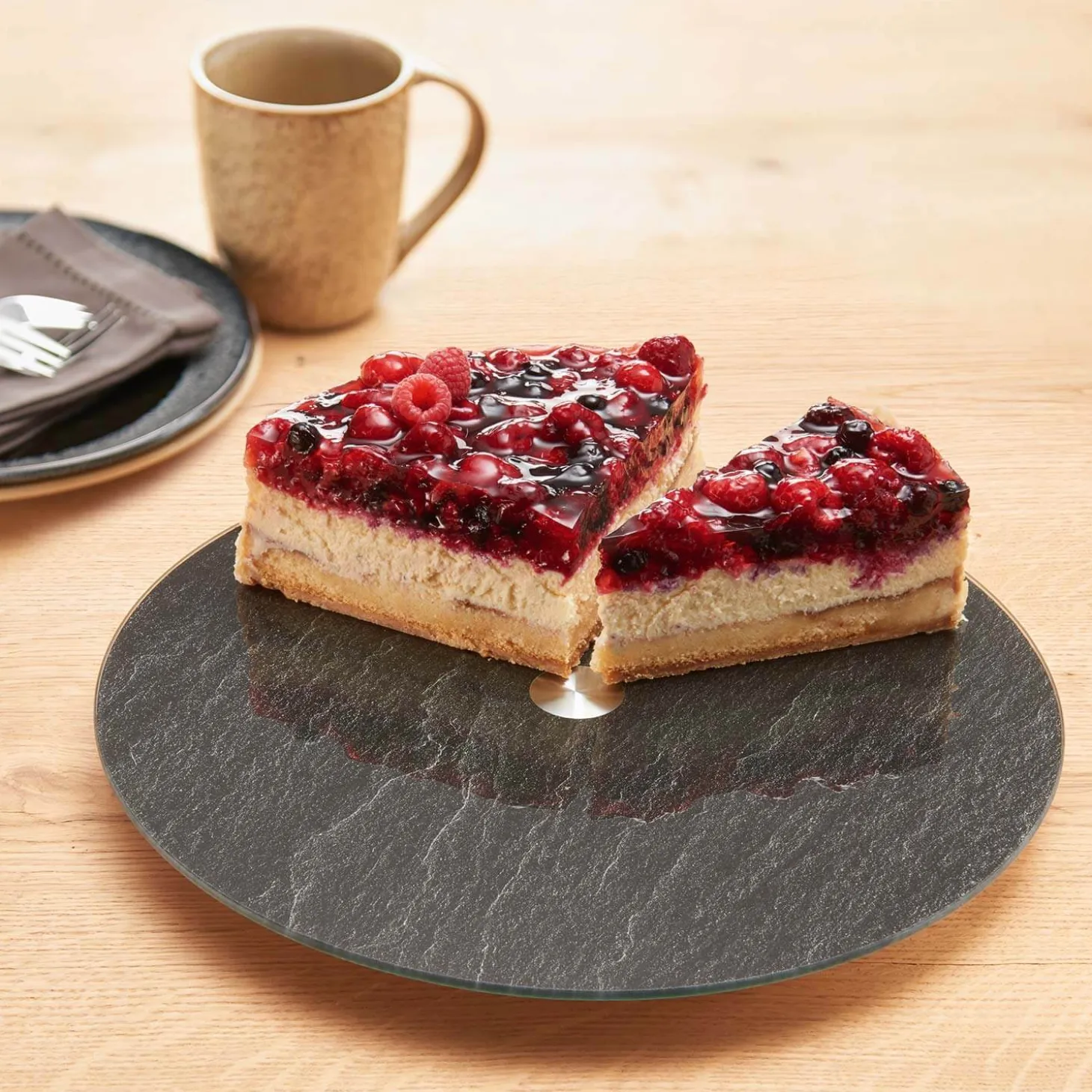 Platte TURN 33 cm schwarz Schieferoptic