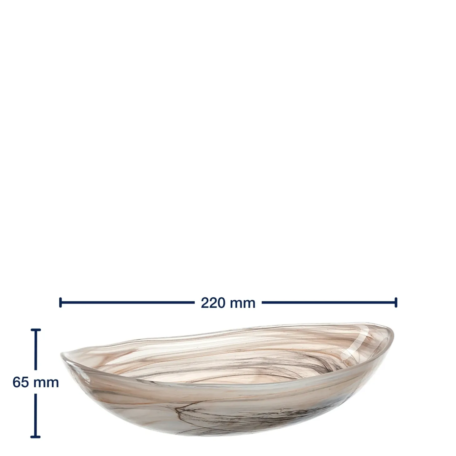 Schale ALABASTRO 22 cm beige oval