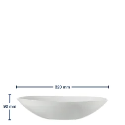 Schale ALABASTRO 32 cm weiß oval