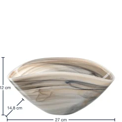 Schale ALABASTRO 27 cm x 15 cm beige/schwarz