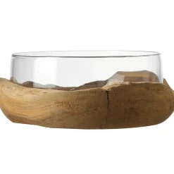 Schale TERRA 28 cm mit Teaksockel