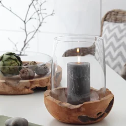 Schale TERRA 28 cm mit Teaksockel