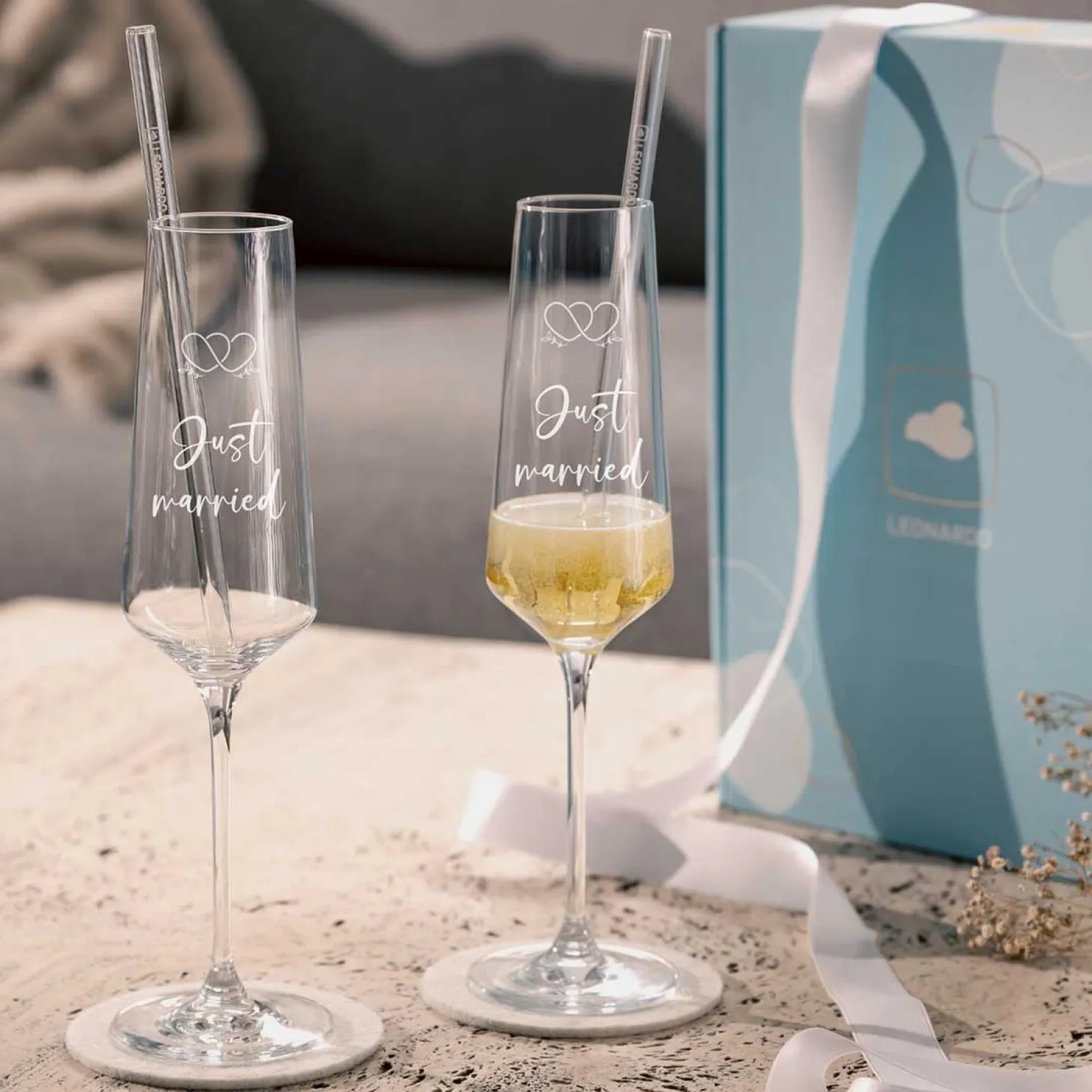 Sektglas Geschenkset PUCCINI 5-teilig 280 ml mit persönlicher Gravur