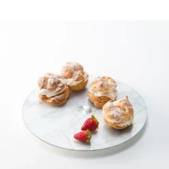 Servierplatte TURN 33 cm weiß Marmoroptik