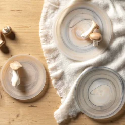 Teller ALABASTRO 25 cm beige/schwarz