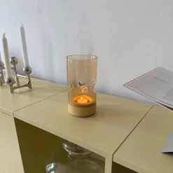 Tischlicht auf Sockel SOLE 19 cm gelb