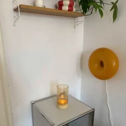 Tischlicht auf Sockel SOLE 19 cm gelb