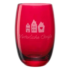 Tischlicht CHEERS 12,5 cm rot mit persönlicher Gravur