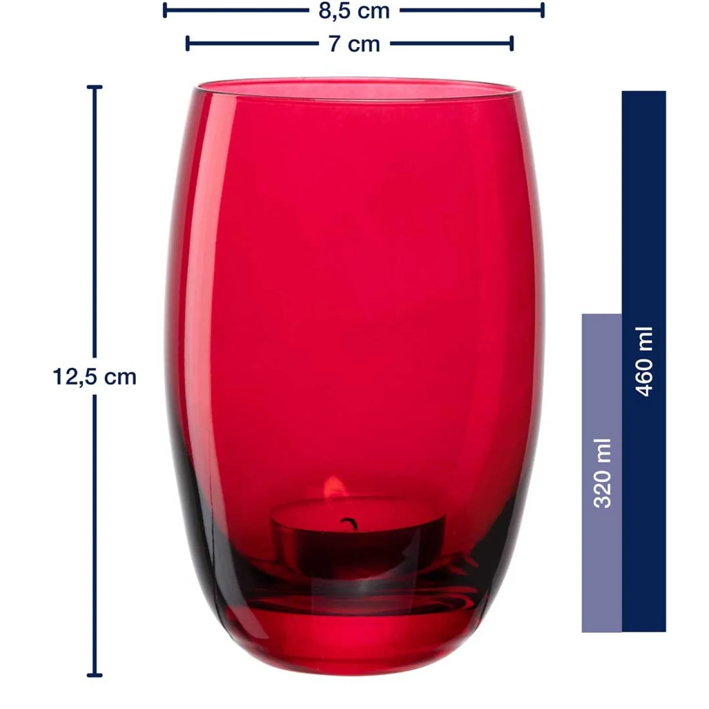 Tischlicht CHEERS 12,5 cm rot mit persönlicher Gravur