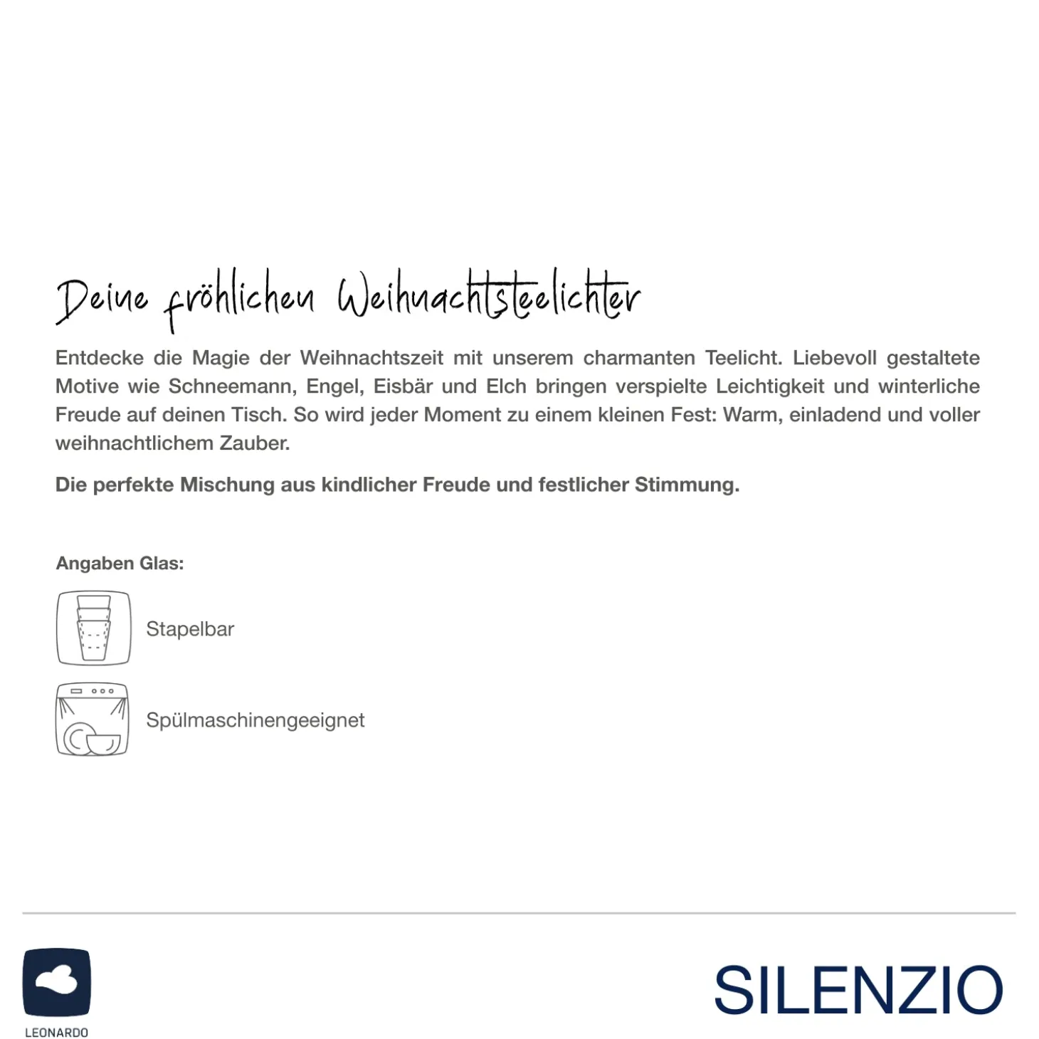 Tischlicht SILENZIO 7 cm Schneemann und Weihnachtsmann 2er-Set