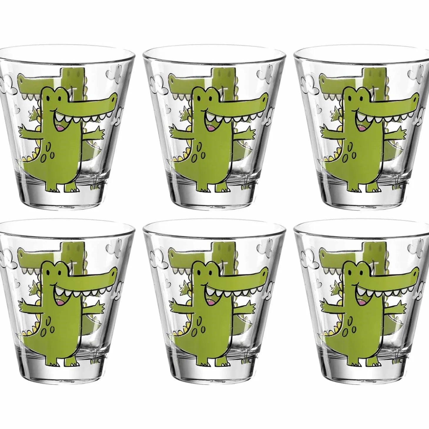 Trinkglas BAMBINI 215 ml Krokodil 6er-Set