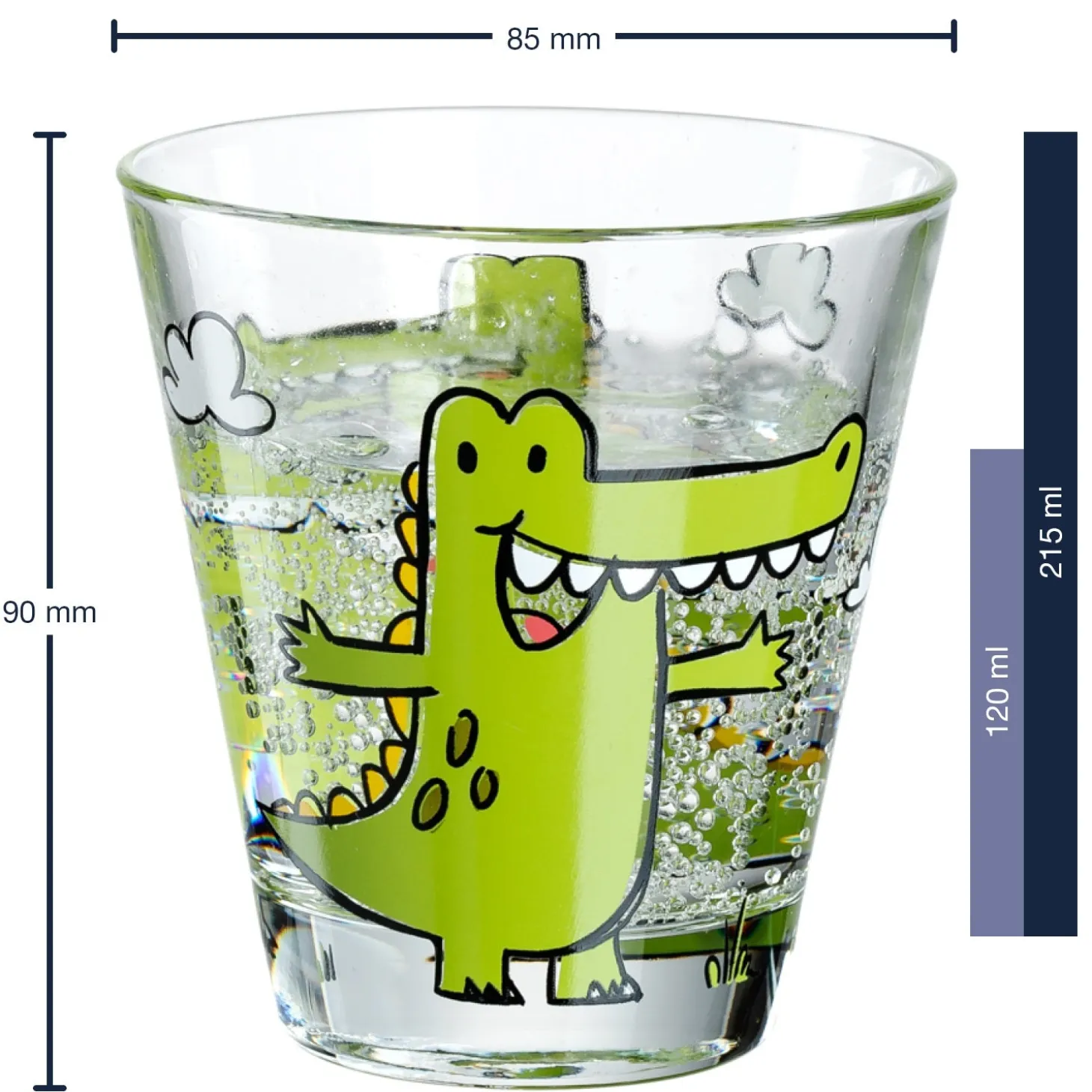 Trinkglas BAMBINI 215 ml Krokodil 6er-Set
