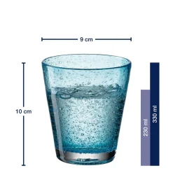 Trinkglas BURANO 330 ml blau 6er-Set