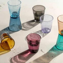 Trinkglas BURANO 330 ml kalte Farben 4er-Set