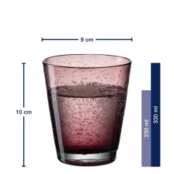 Trinkglas BURANO 330 ml viola 6er-Set