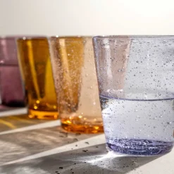 Trinkglas BURANO 330 ml warme Farben 4er-Set