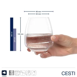 Trinkglas CESTI 460 ml 6er-Set + Poliertuch