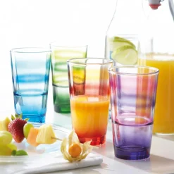 Trinkglas EVENT 330 ml bunt gestreift 6er-Set