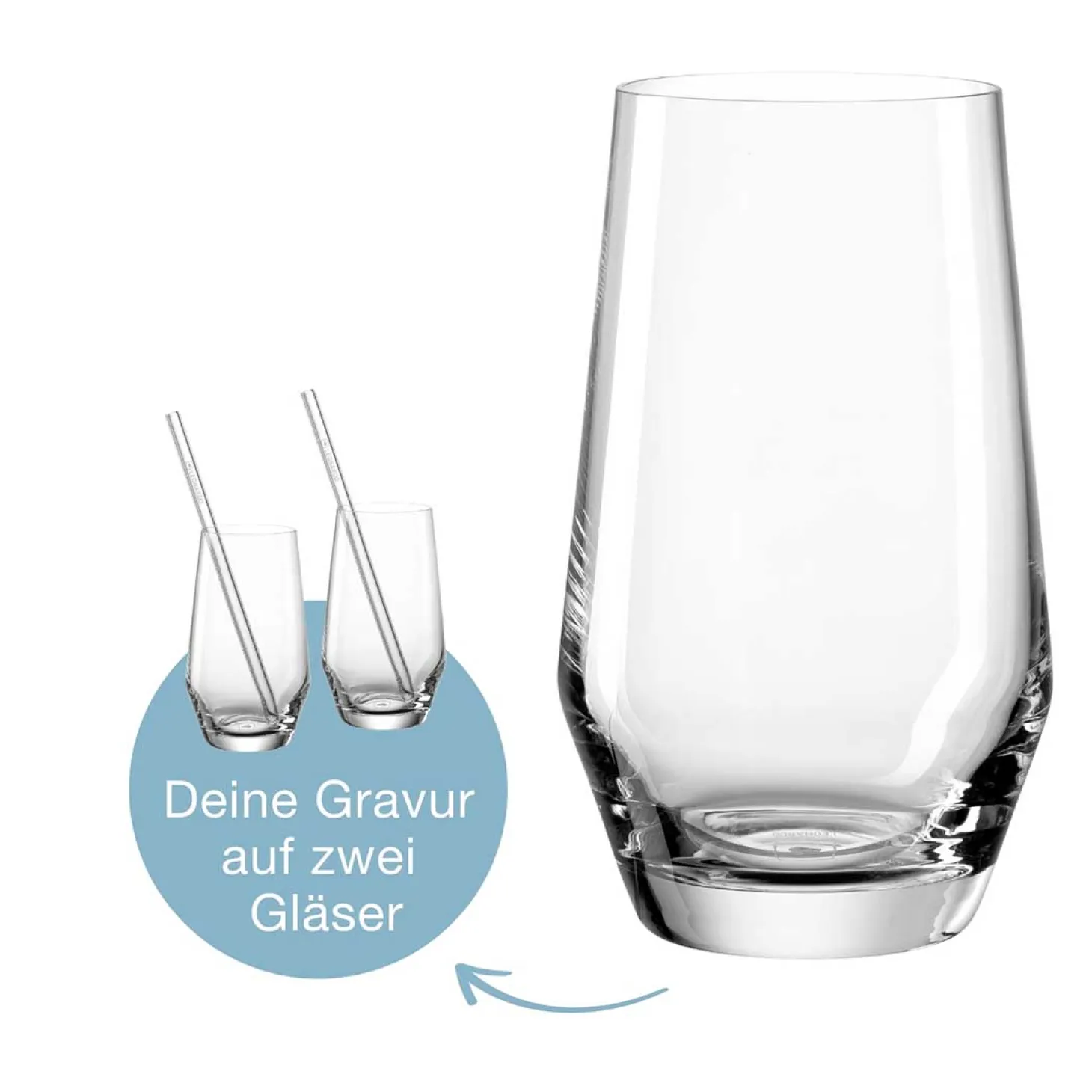 Trinkglas Geschenkset PUCCINI 5-teilig 365 ml mit persönlicher Gravur