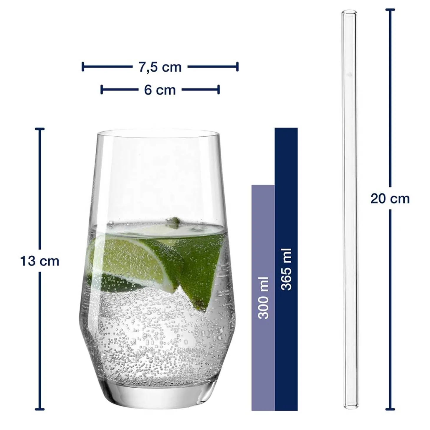 Trinkglas Geschenkset PUCCINI 5-teilig 365 ml mit persönlicher Gravur