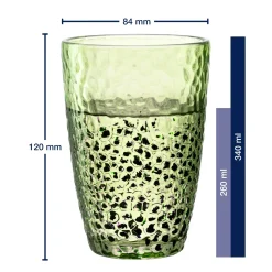 Trinkglas MATERA 340 ml grün 4er-Set