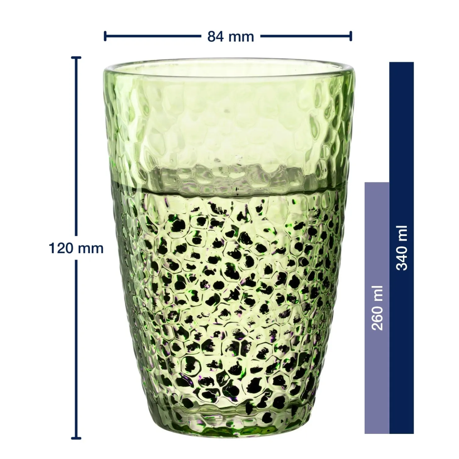 Trinkglas MATERA 340 ml grün 4er-Set