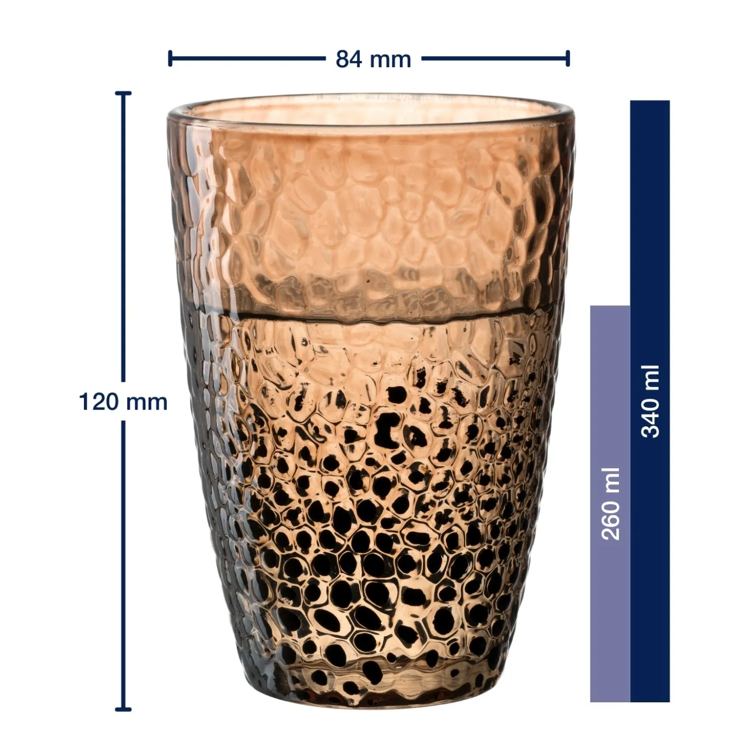 Trinkglas MATERA 340ml beige 4er-Set