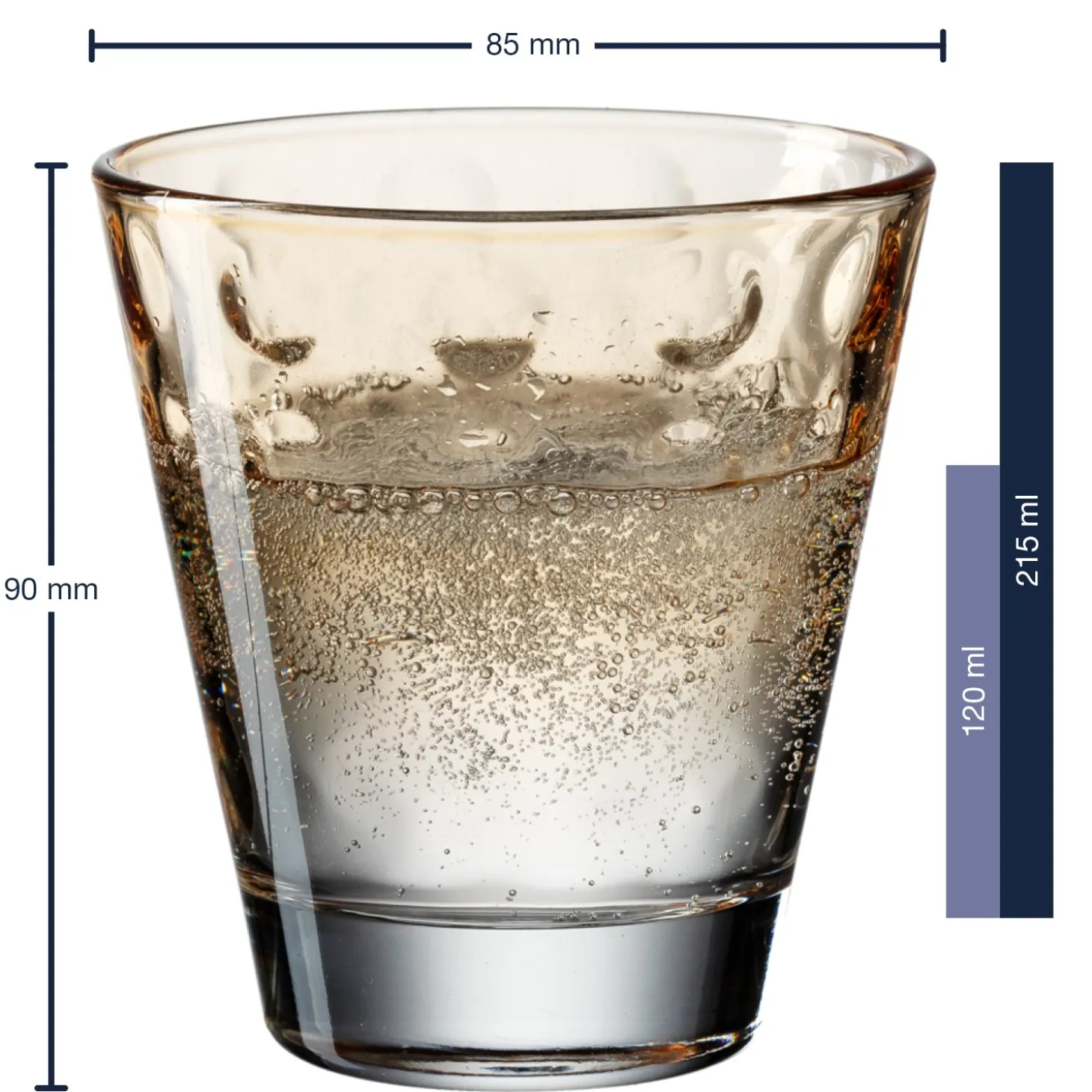 Trinkglas OPTIC 215 ml apricot 6er-Set