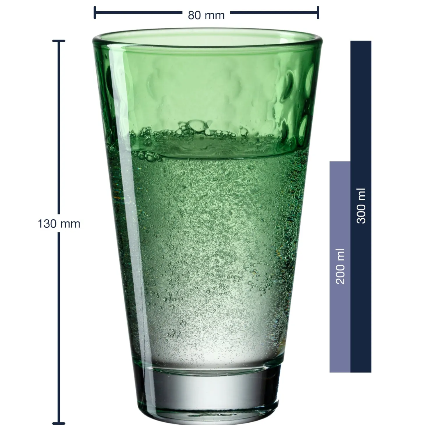 Trinkglas OPTIC 300 ml hellgrün 6er-Set