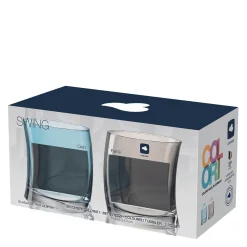 Trinkglas SWING 355ml grau/hellblau 2er-Set