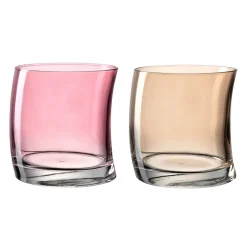 Trinkglas SWING 355ml rot/champagner 2er-Set