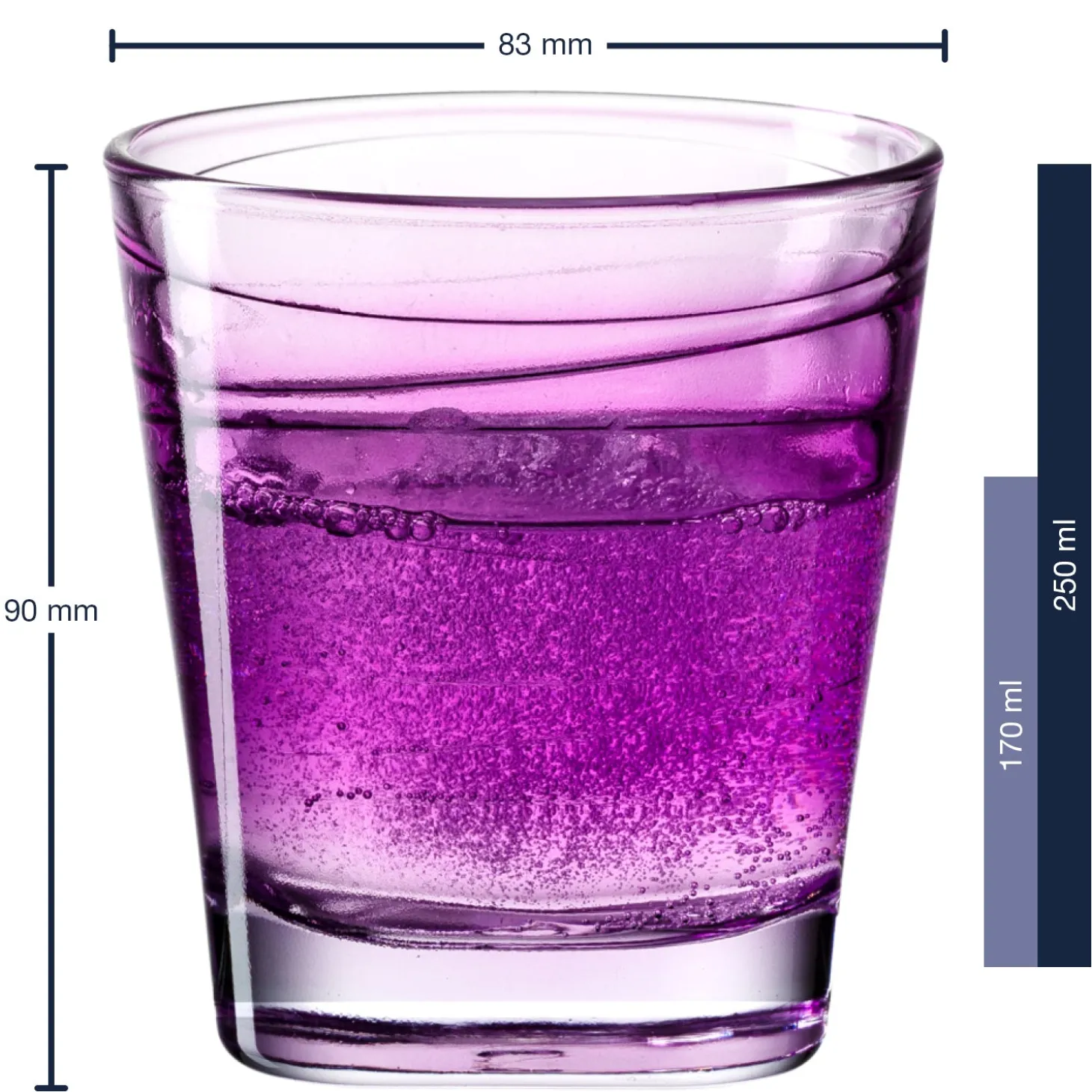 Trinkglas VARIO STRUTTURA 250 ml violett 6er-Set