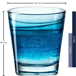 Trinkglas VARIO STRUTTURA 250 ml Farbverlauf 6er-Set