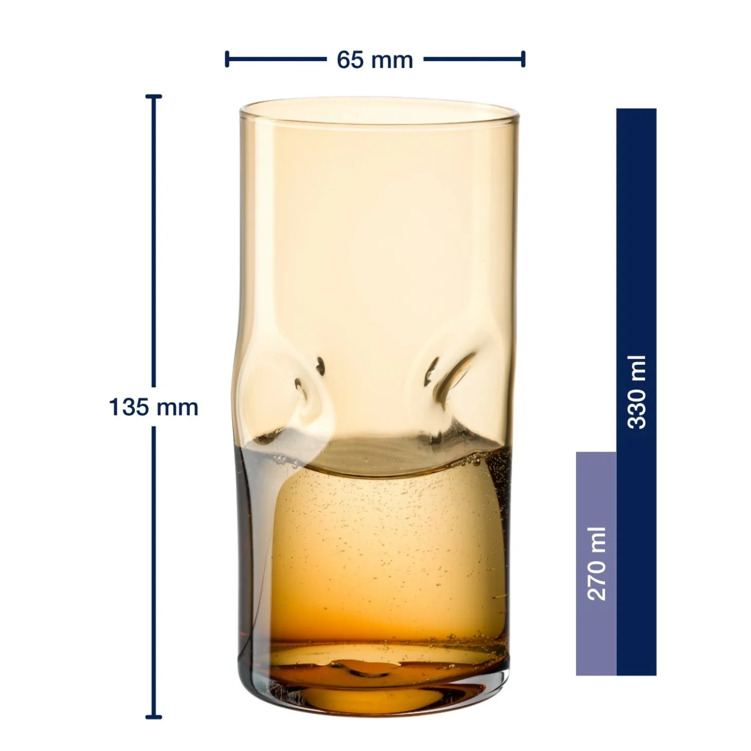 Trinkglas VESUVIO 330 ml amber 4er Set